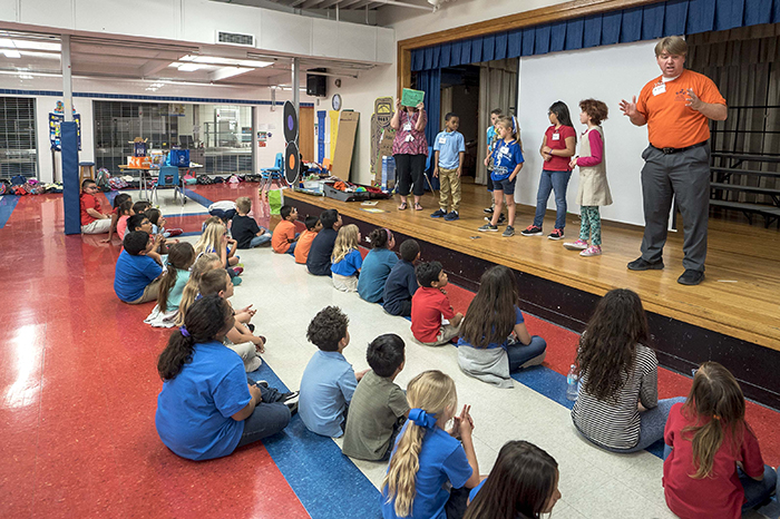 David Nigh, president of Child Evangelism Fellowship of Greater Fort Worth, leads a Good News Club at Liberty Elementary School in White Settlement, TX. A member of Normandale Baptist Church, Nigh uses fellow church members as a part of the team for this Good News Club that meets weekly with elementary-aged children.