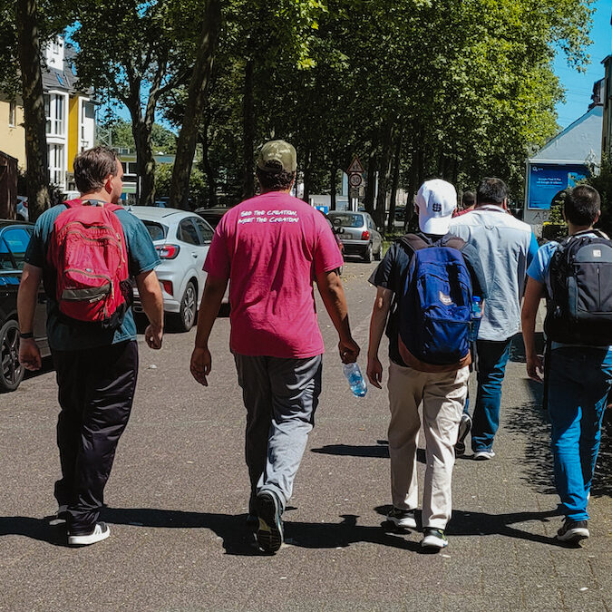 Team members participated in prayer walks around refugee housing.