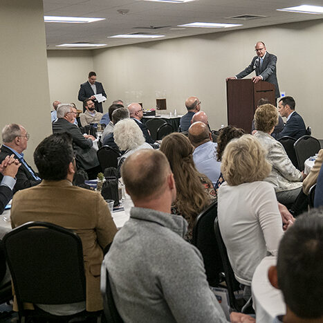 Alumni and friends gather for a Southwestern Seminary luncheon at the annual meeting of the Baptist General Convention of Texas in Waco, Texas on November 18, 2019.